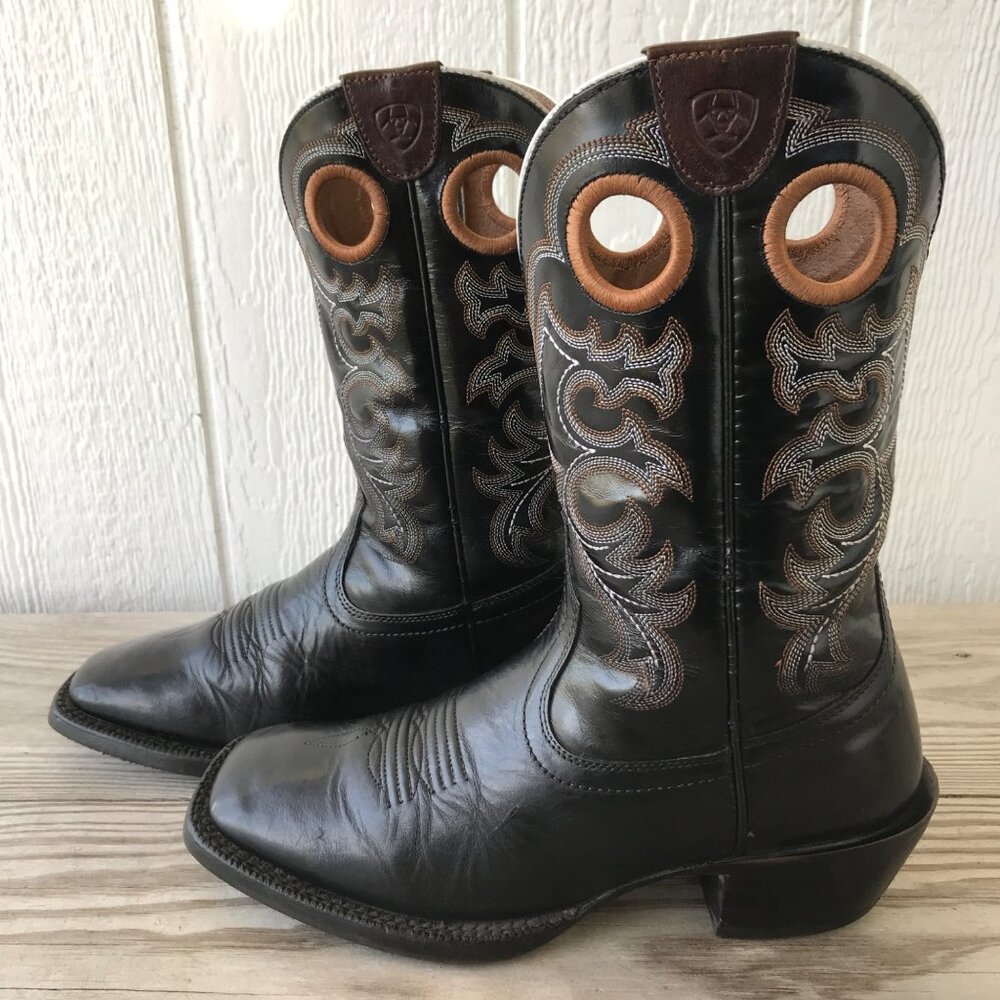 Ariat Crossfire Mens Black Leather Cowboy Western Boots 7 D 10006734